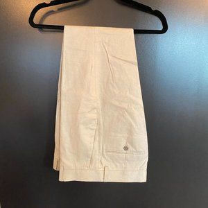 ASOS DESIGN skinny linen mix suit pants in stone (tan color)